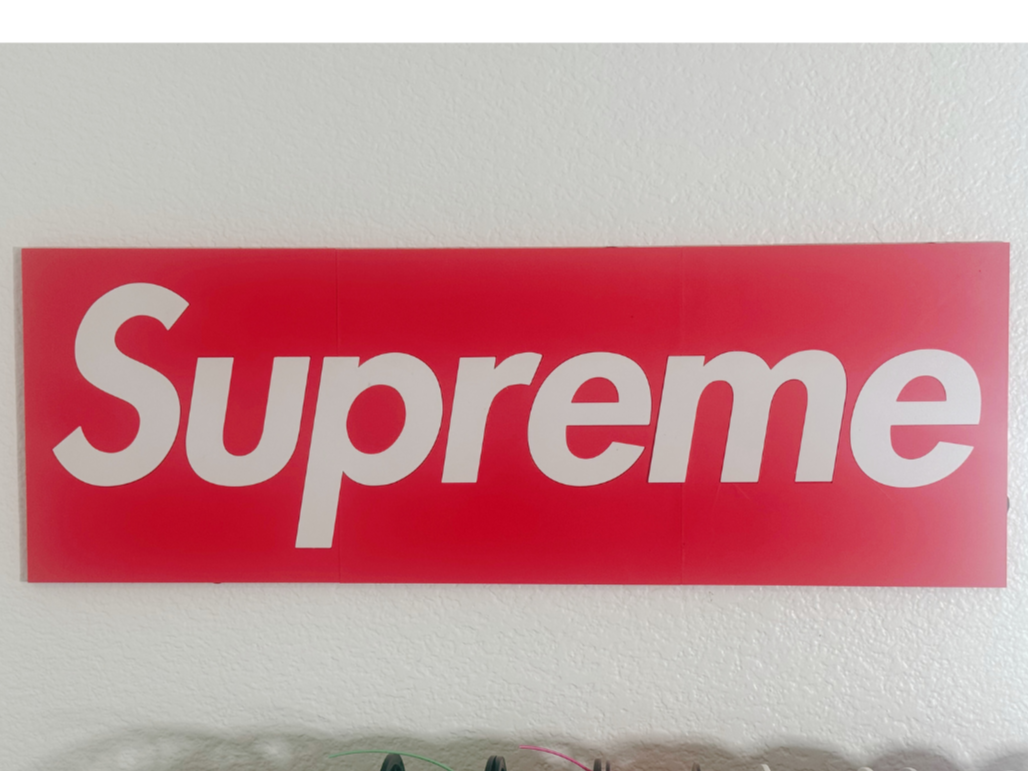 2 ft long Supreme Logo Sign - Wall Art - No AMS