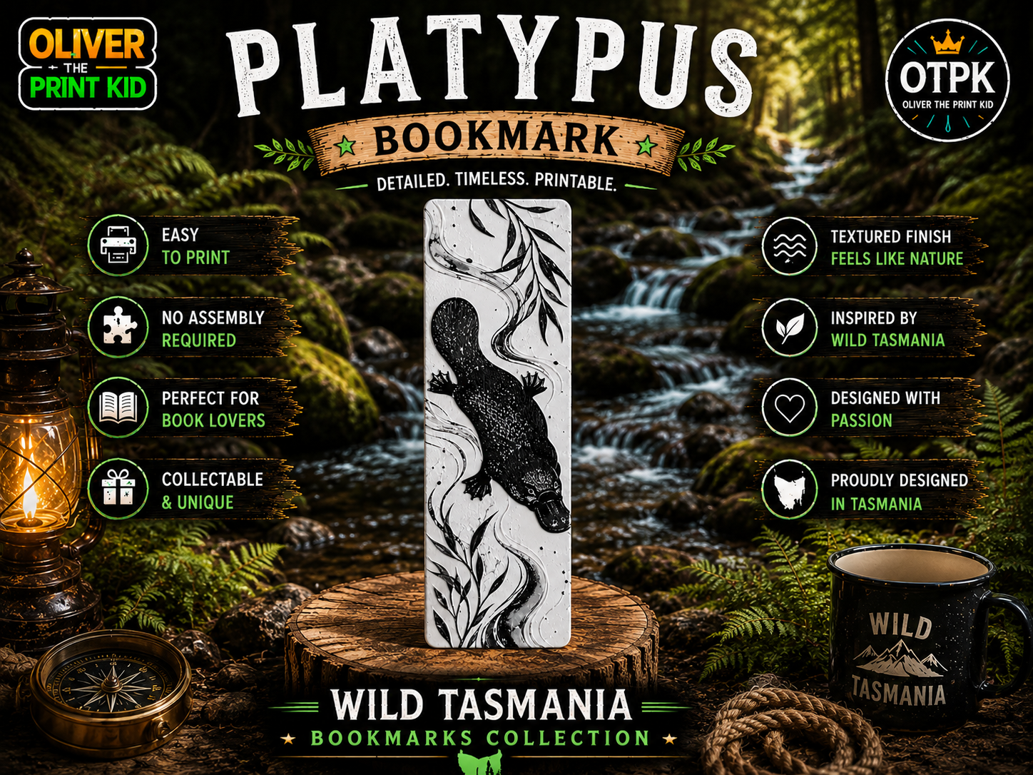 Platypus Bookmark | Wild Tasmania Collection