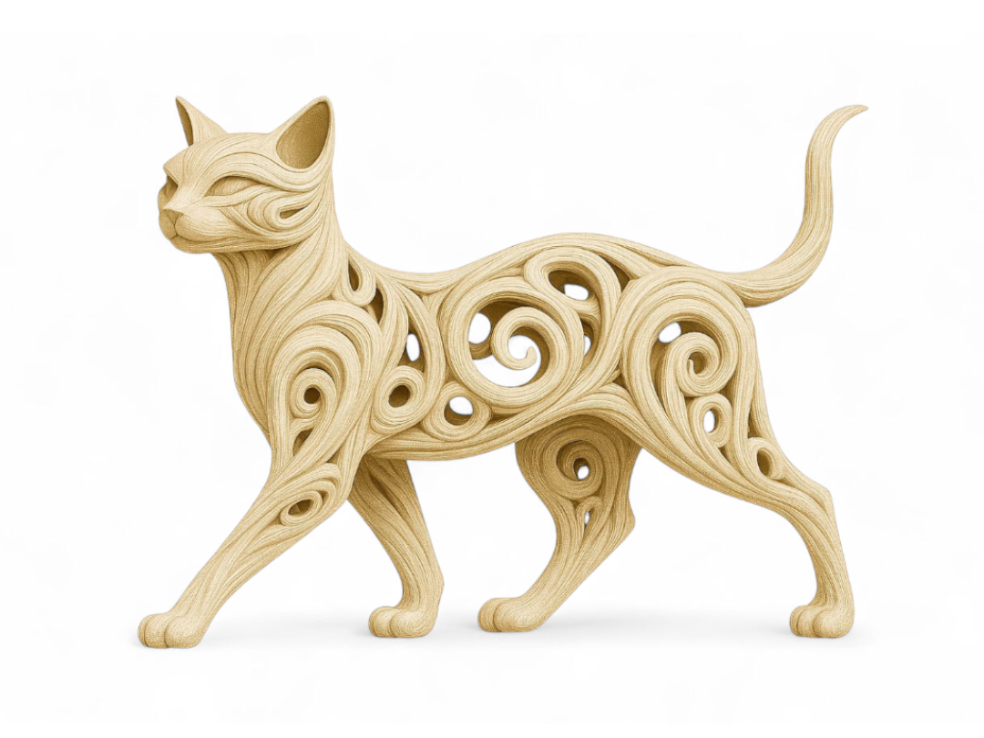 Elegante gato ornamental caminando