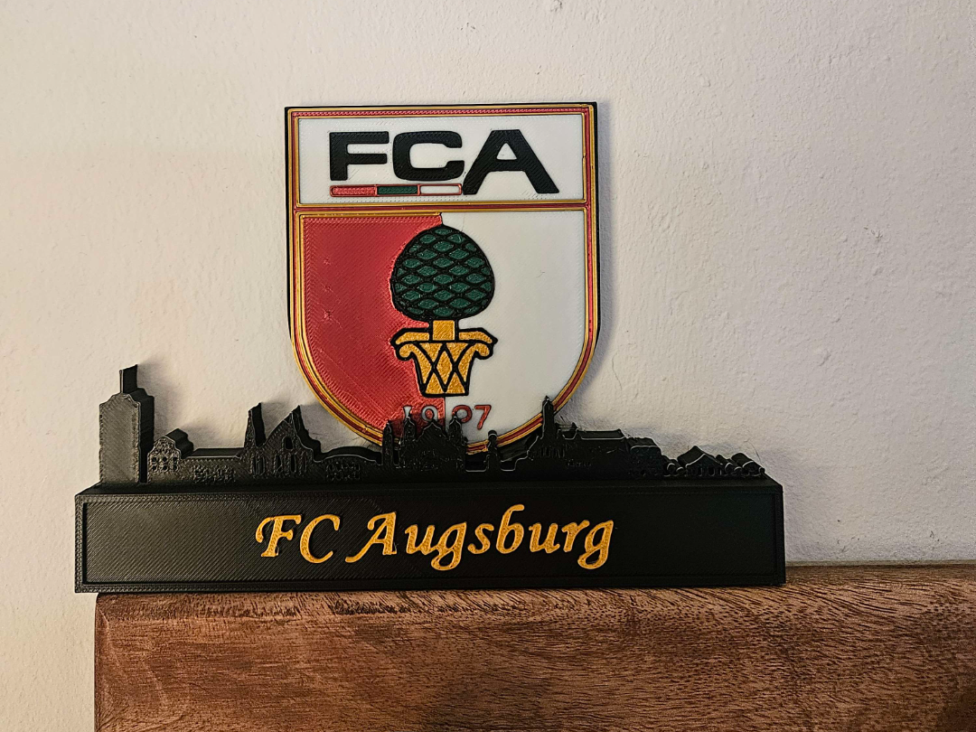FC Augsburg with skyline of Augsburg Germany