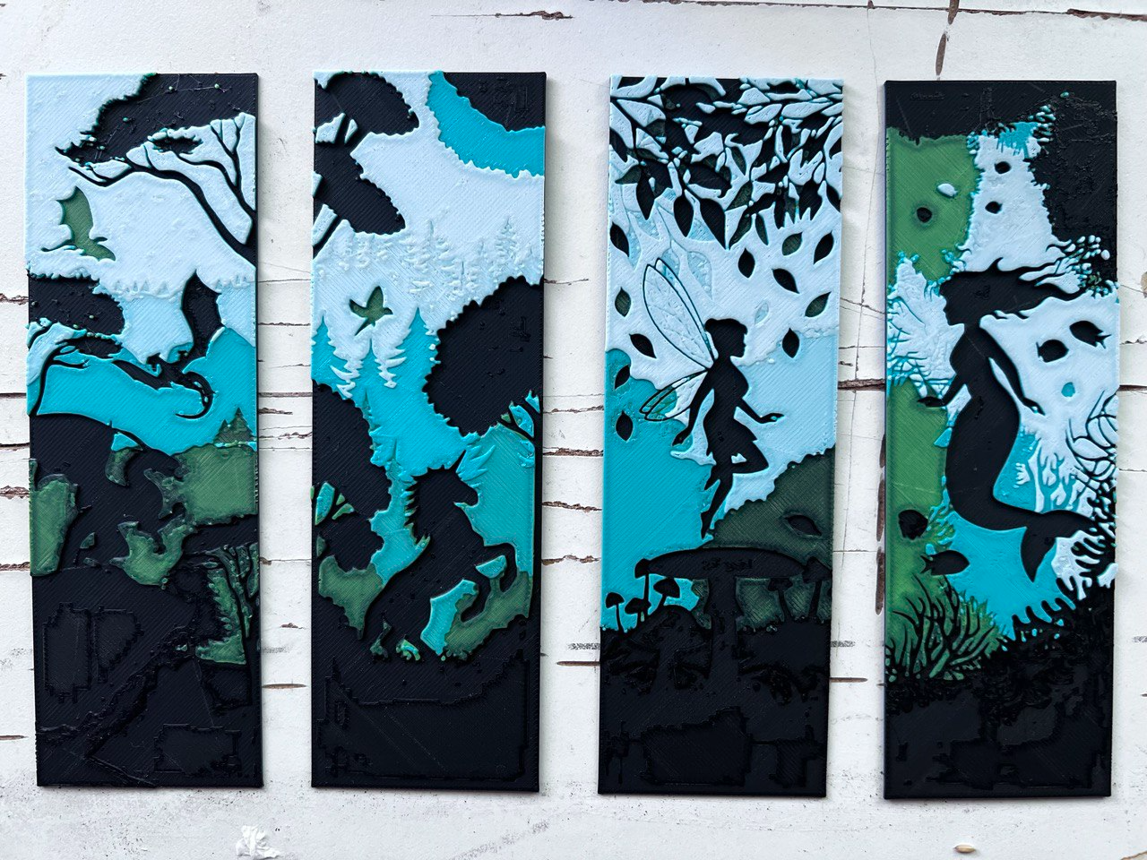 set 4 Bookmarks magical creatures hueforge