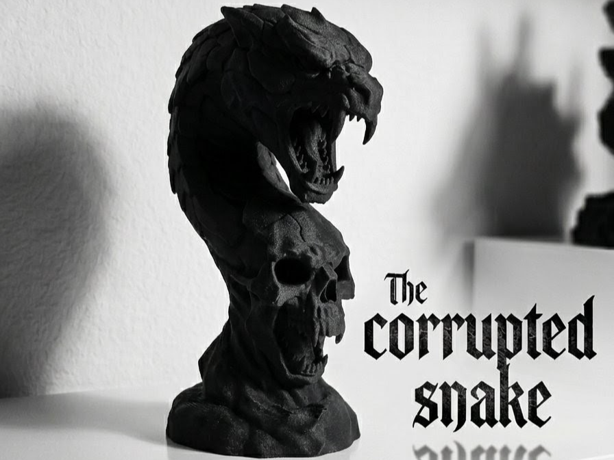 The Corrupted Snake – Dark Fantasy Snake Bust