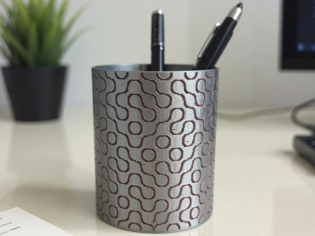 Ultramodern design Truchet pen holder