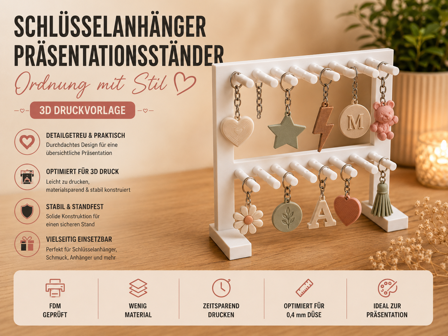Schlüsselanhänger Display – kompakter Standhalter