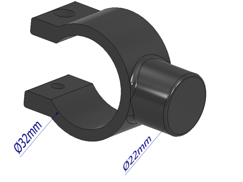 Cycle bell adapter Ø32mm to Ø22mm