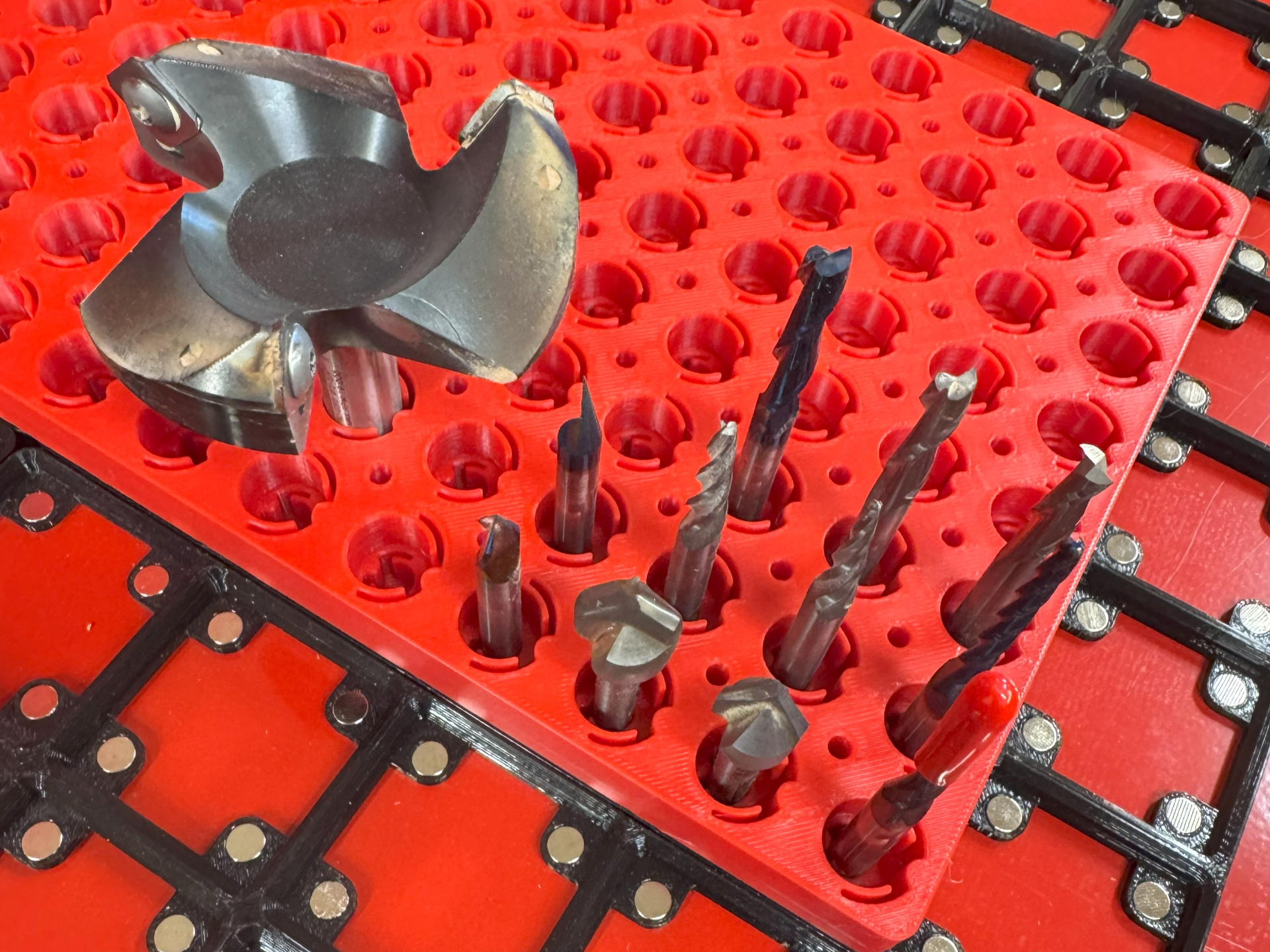 Gridfinity Router, CNC Bit Storage 1/8",1/4",1/2"