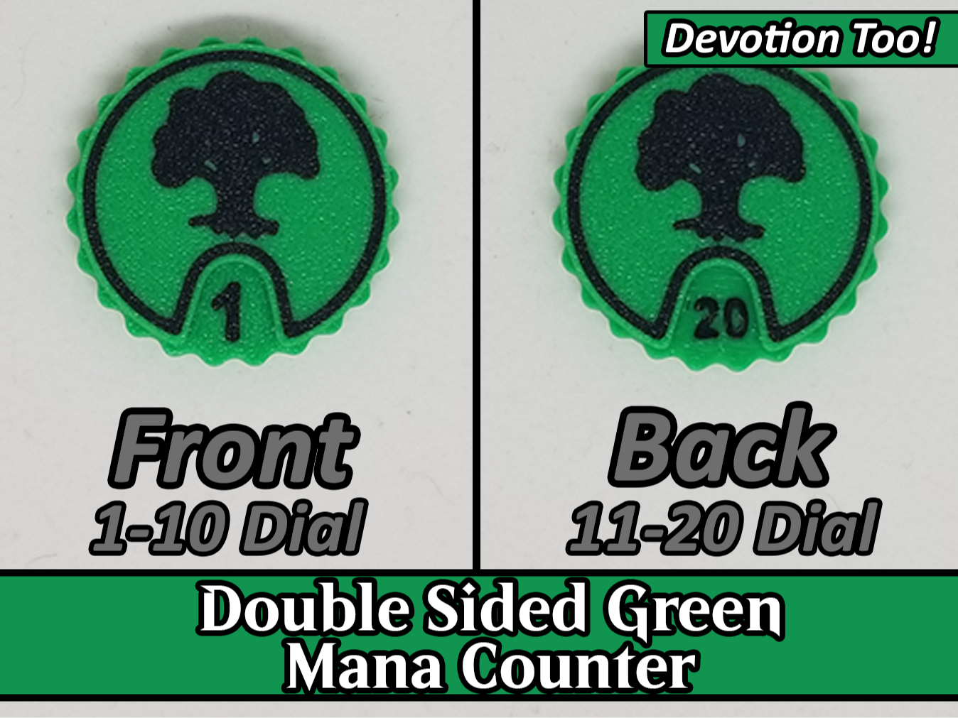 MTG Green Mana / Devotion Counter Double Sided