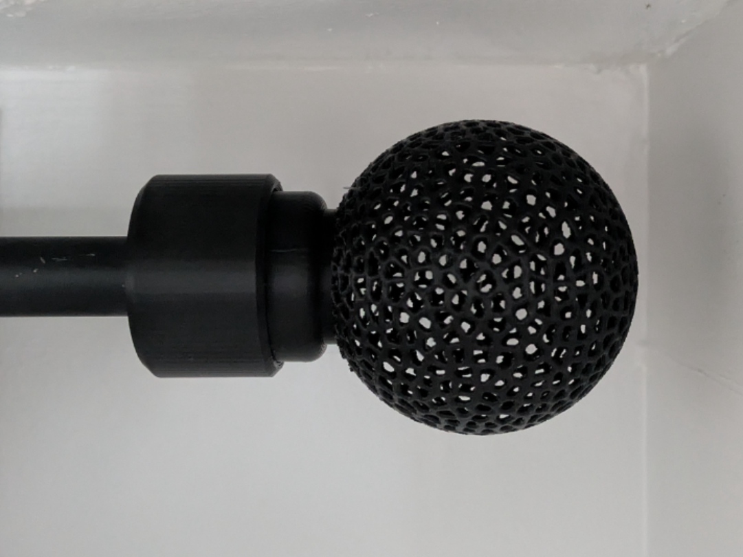 Adjustable Curtain Rod Finial - Voronoi Style