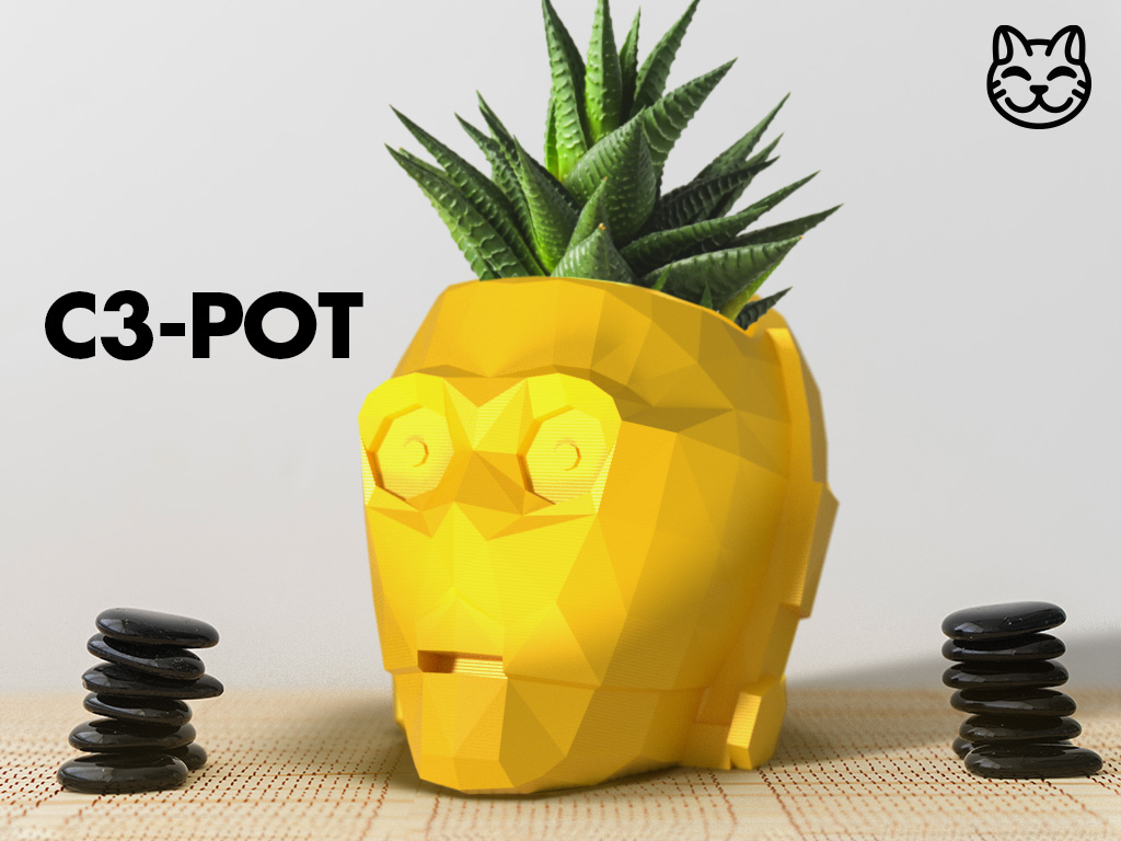 C3-POT - A Cat Wars Low-Poly Vase Planter