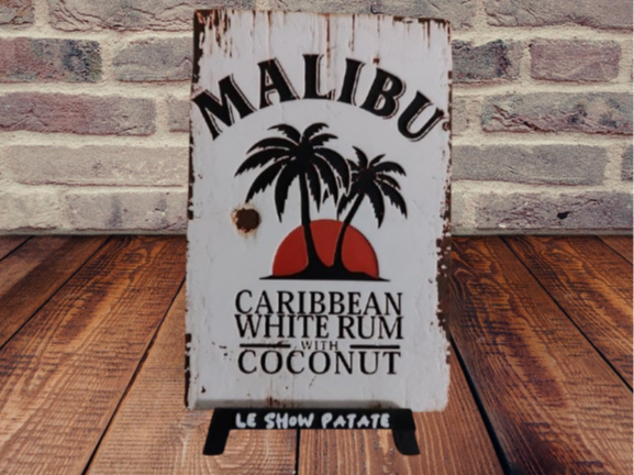 Plaque vintage Malibu Hueforge