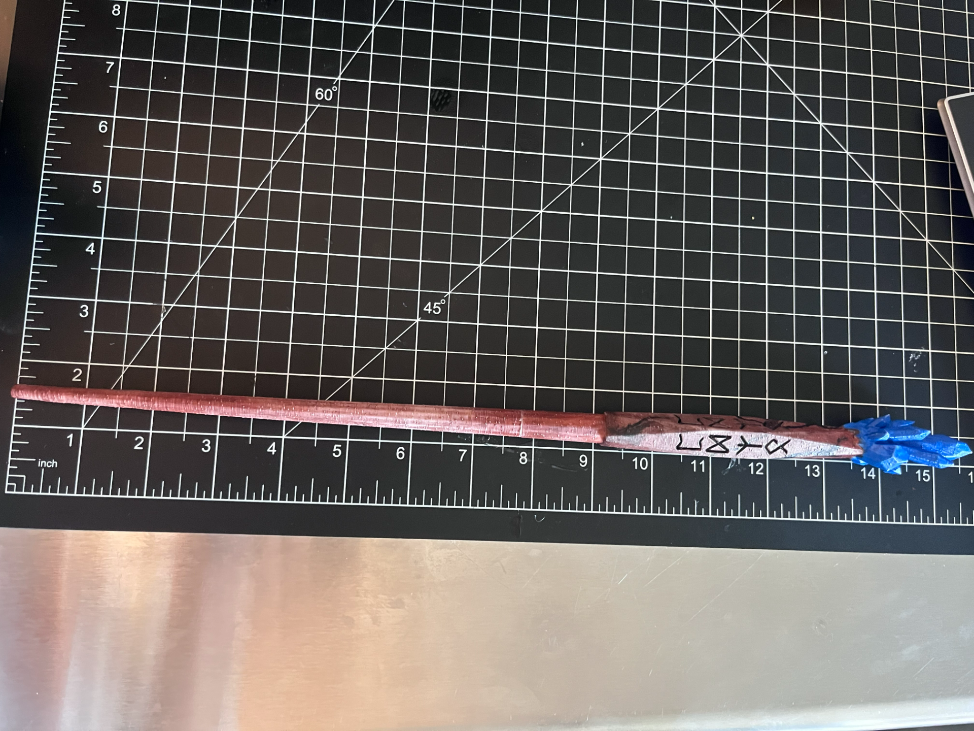 Crystal Wand wtih Rune Engravings