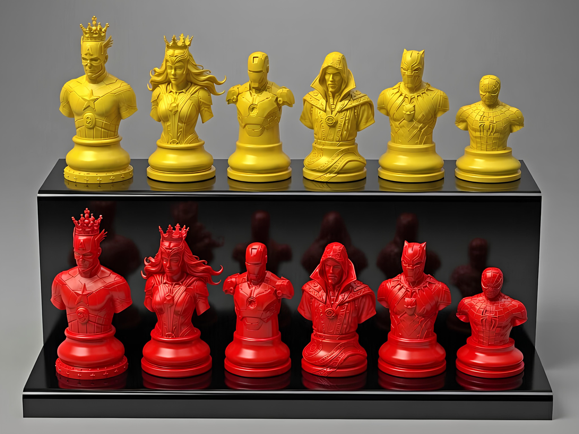 Superhero Bust Chess Set – Marvel-Inspired Chess