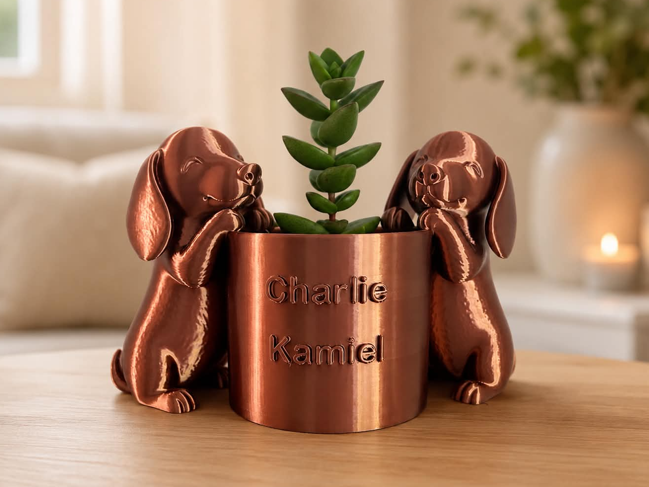 Planter With 2 Dachshunds (text free)