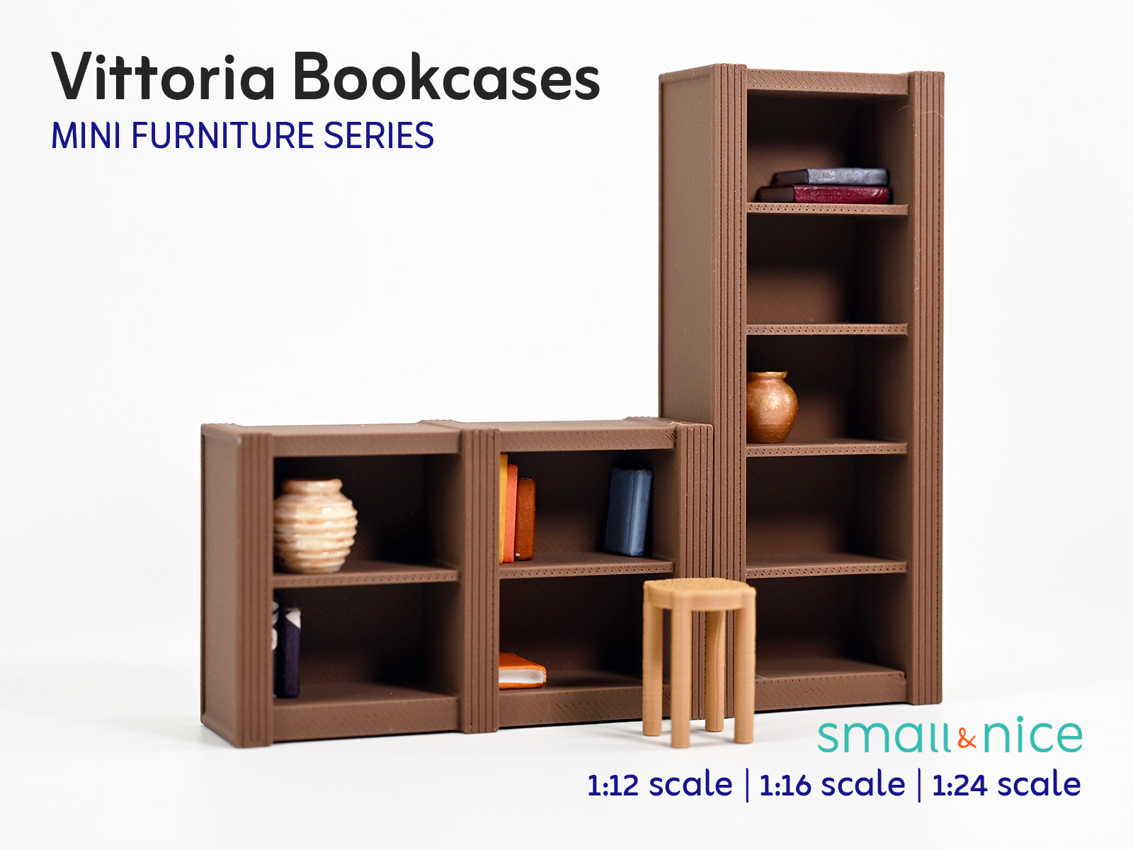 Vittoria Bookcases - Mini Furniture