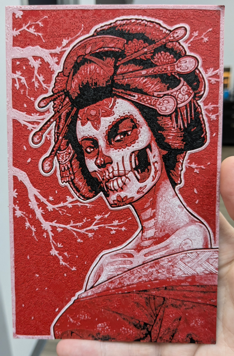 Day of the Dead Geisha Hueforge