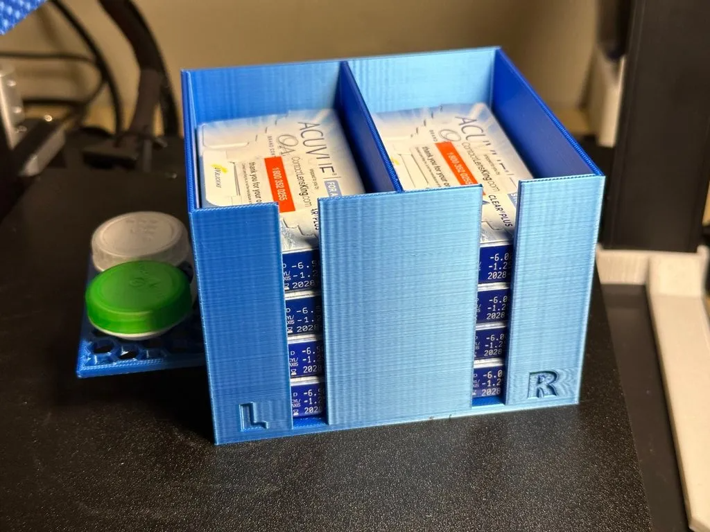 Contacts Box Bin with Lens Case Drying Rack