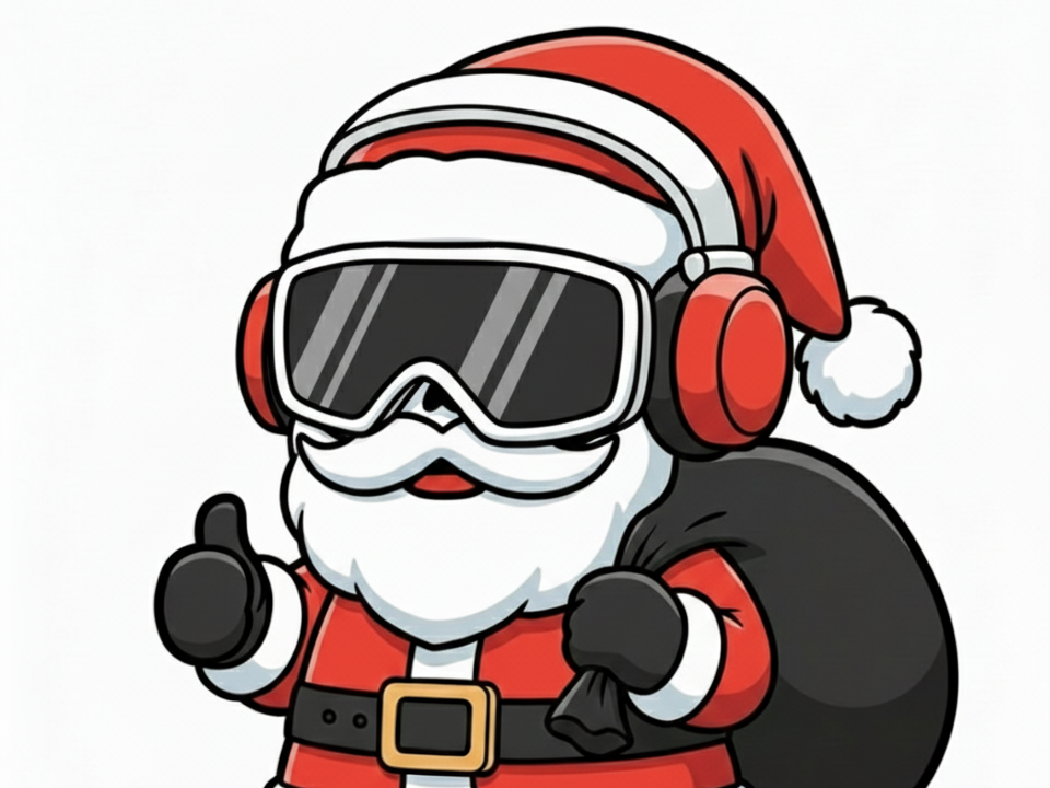 MR. bone head Christmas Santa with Ski Goggles
