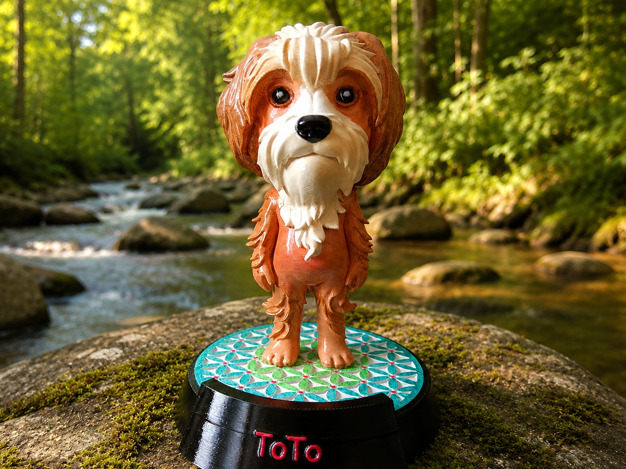 Personalized Dog Figurine with Custom Name Base