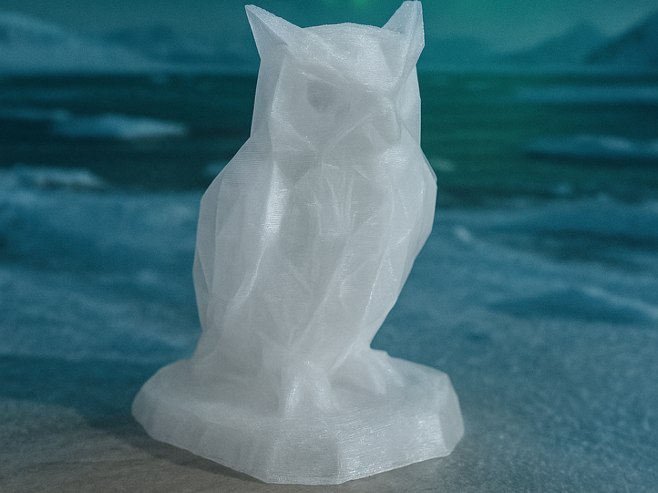 Low Poly Schnee Eule
