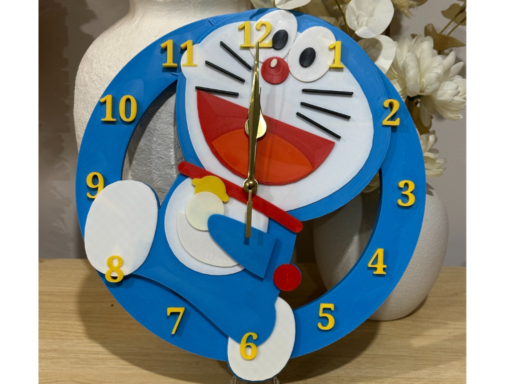 Doraemon 3d Printed Kids Wall Clock