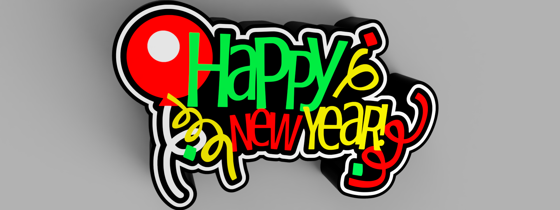 Happy New Year inspired LED light box