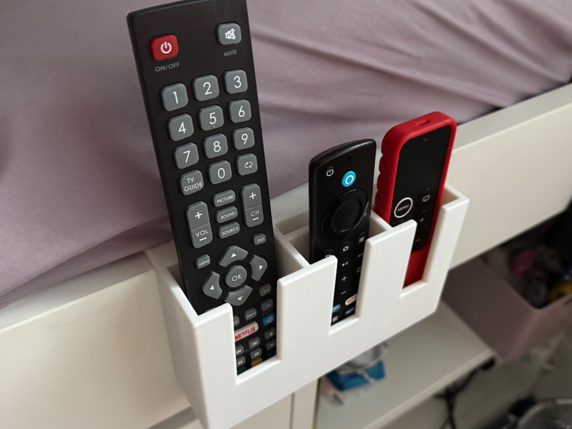 Bedside Hanging Hook Over Remote Control Holder