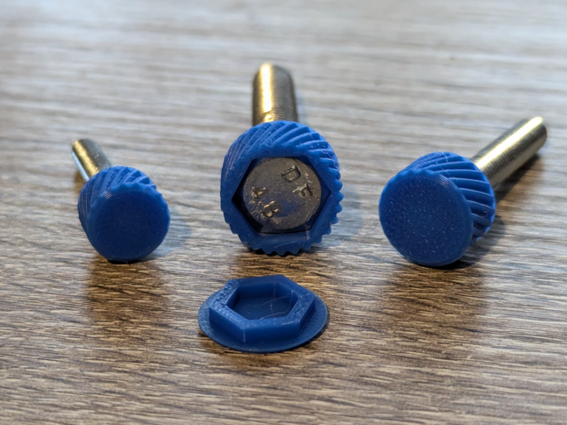 Clip on knurled nut & bolt caps for 5/6/8mm bolts