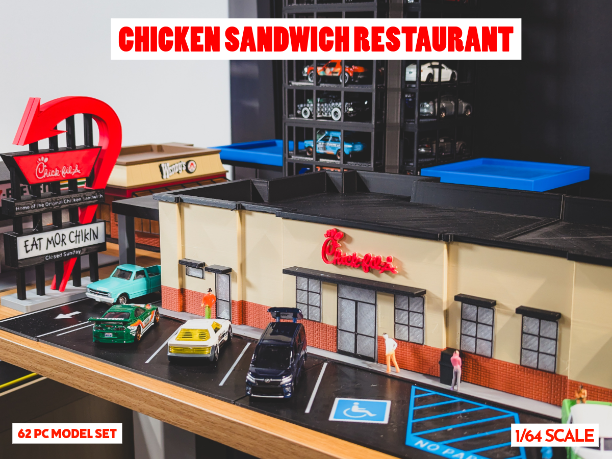 Chick Sandwich Restaurant Set - 1:64 Scale Diorama