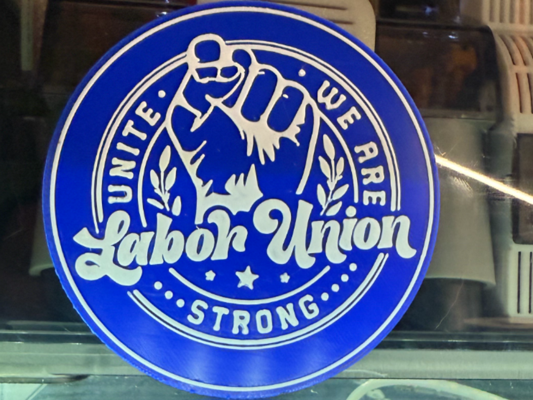 LABOR STRONG COASTER UNION PROUD