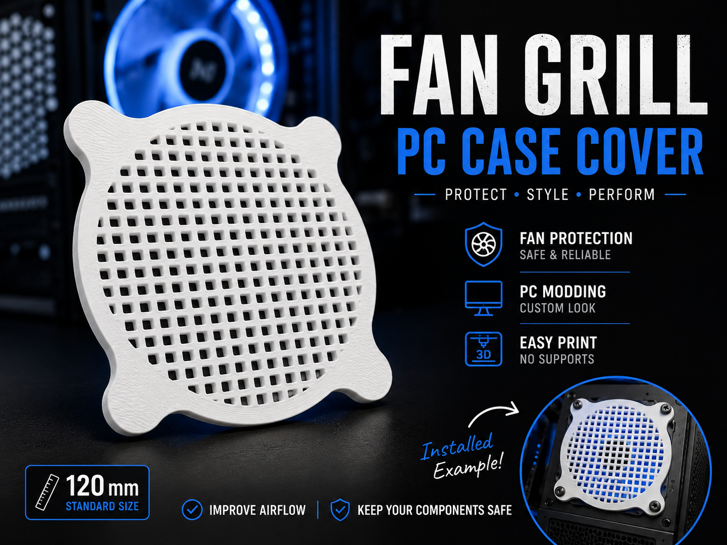 Fan Grill Cover | PC Case & Electronics Guard