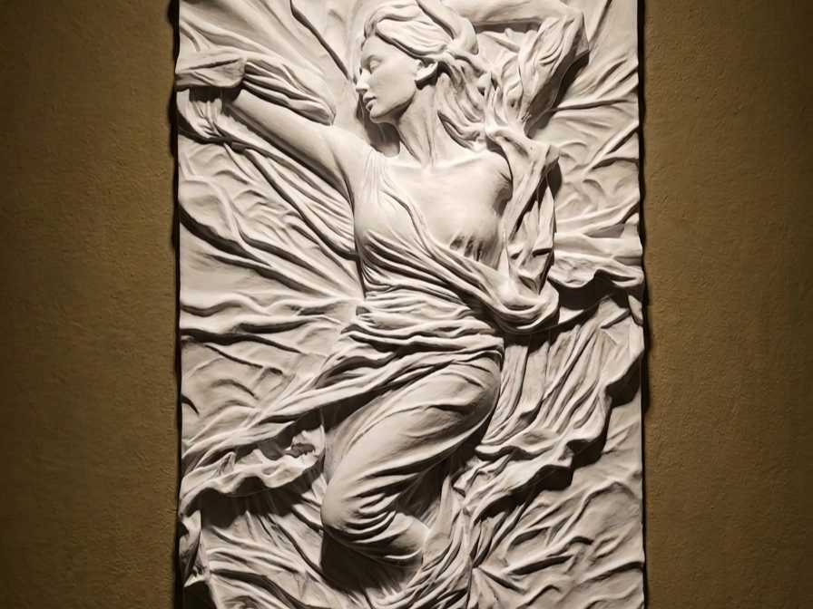 HIGH RELIEF FEMALE SCULPTURE WALL DECO