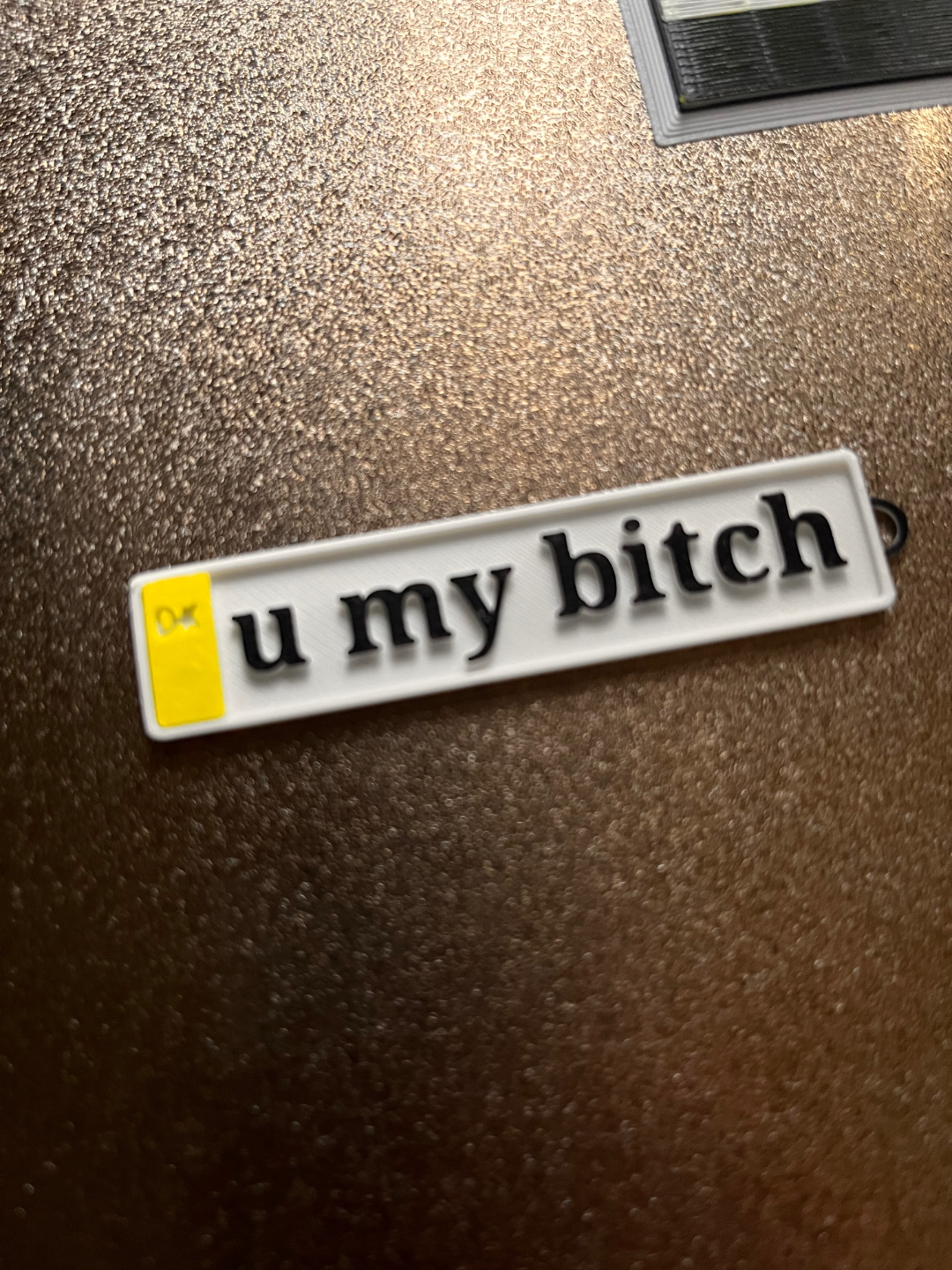 umybitch numberplate keychain