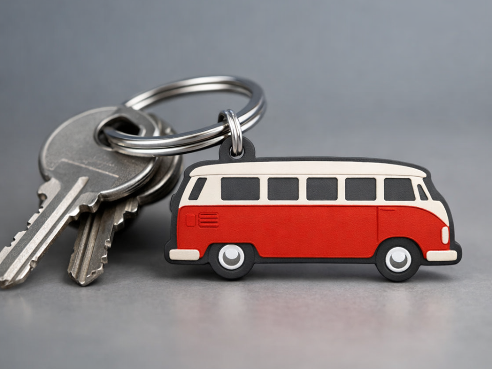 Schlüsselanhänger in Form eines VW T1 (Bulli)