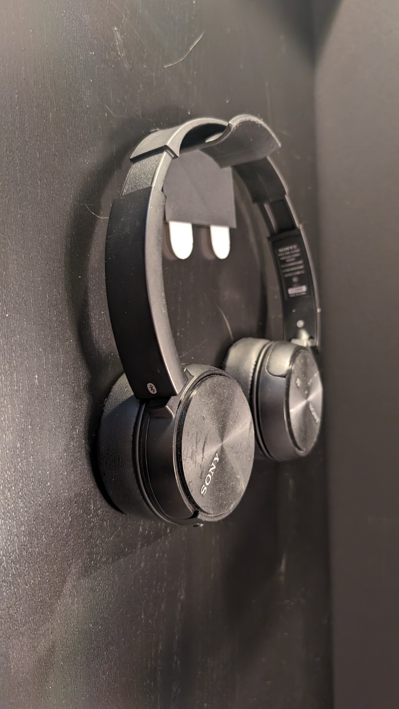 Headphone Holder Using Command Strip Recessed