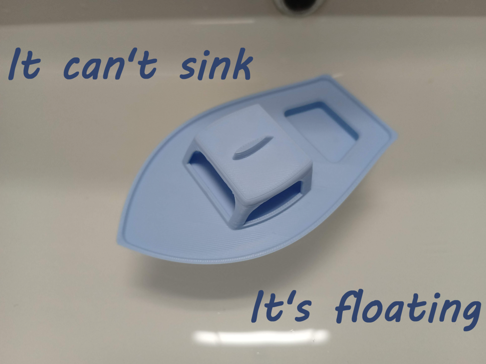 Simple floating unsinkable bathtub boat