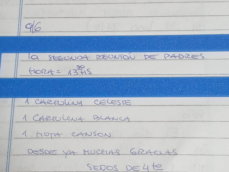 regla guia para escritura