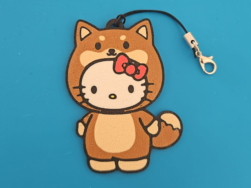 Llavero de Hello Kitty x Shiba Inu perro
