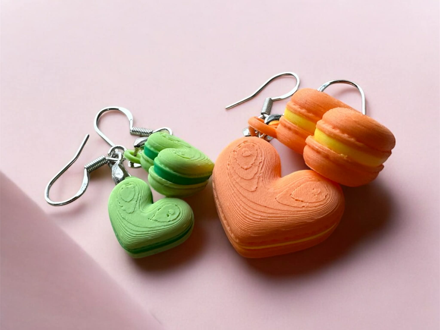 Macaroon Heart Earrings Valentine's Day Jewelry