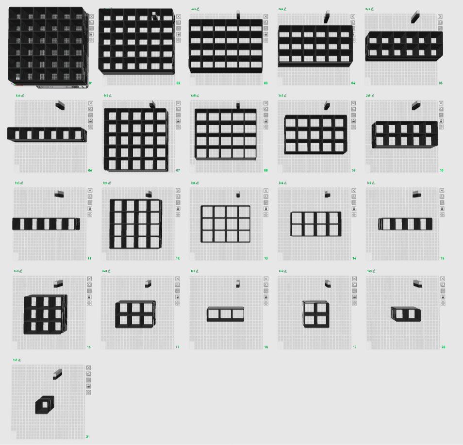 ALL SIZES!! Gridfinity stacked collection 16 tall