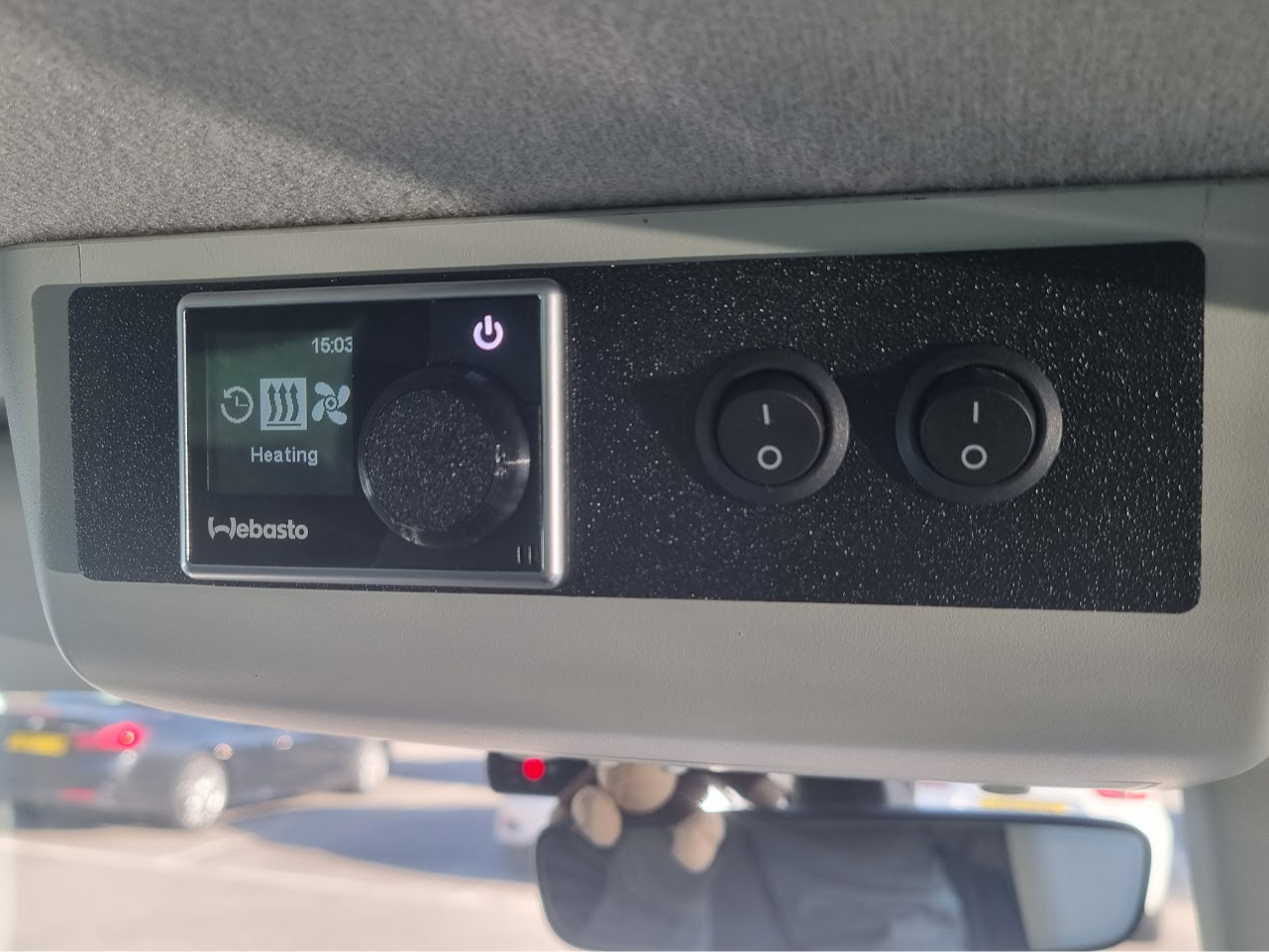 VW T6 overhead cubby facia for Webasto controller