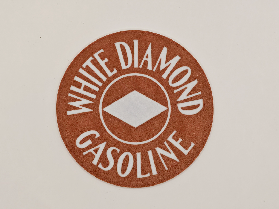 Vintage White Diamond Gasoline Logo Coasters