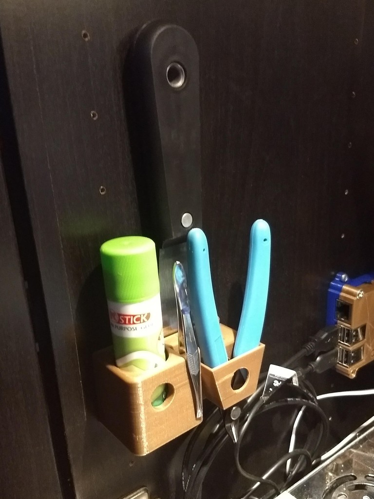 Mountable Tool Holder: Glue Tweezer Scraper Cutter