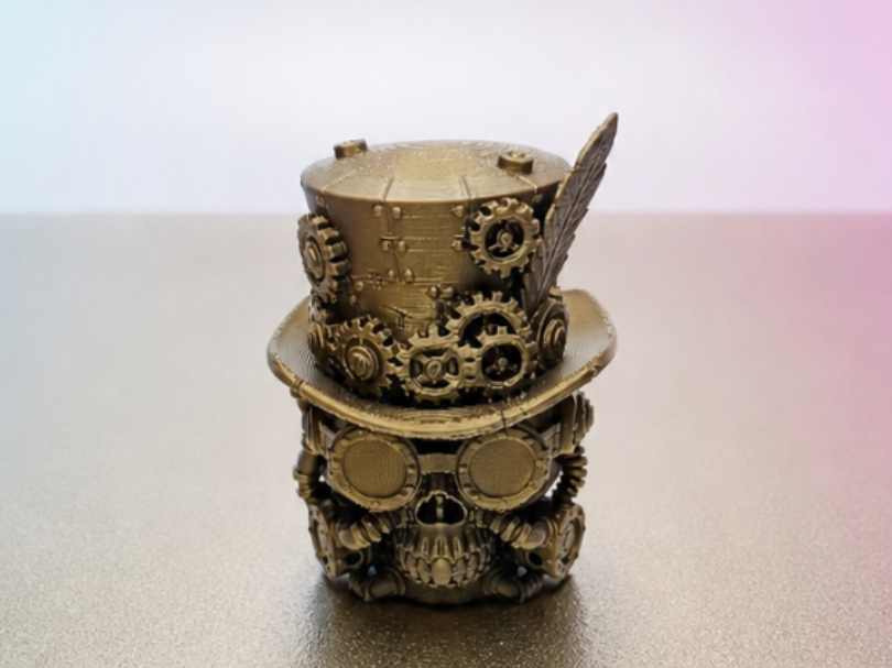 Steampunk Schaedel „Grit“ mit Zylinder