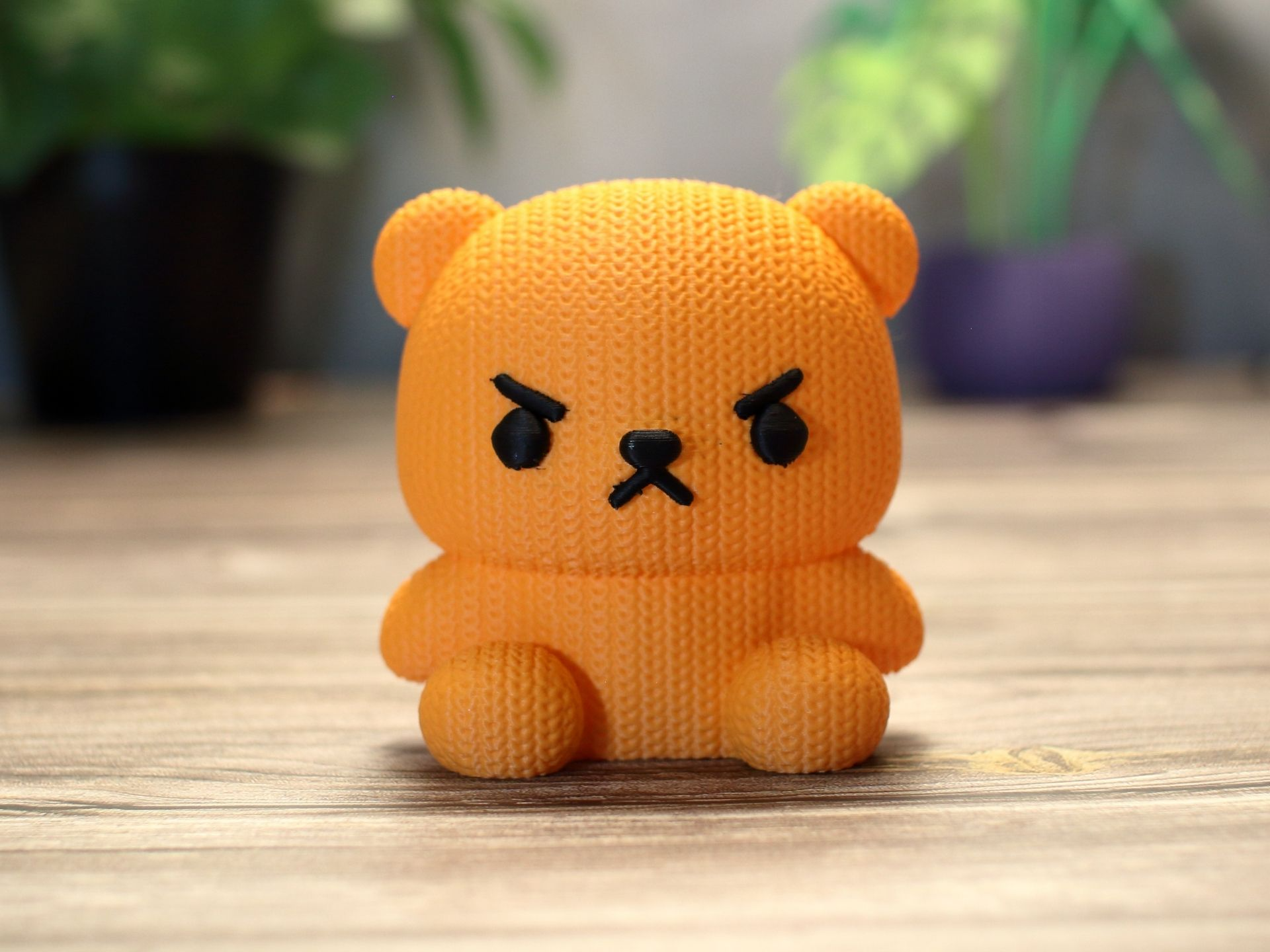 Knitted angry teddy