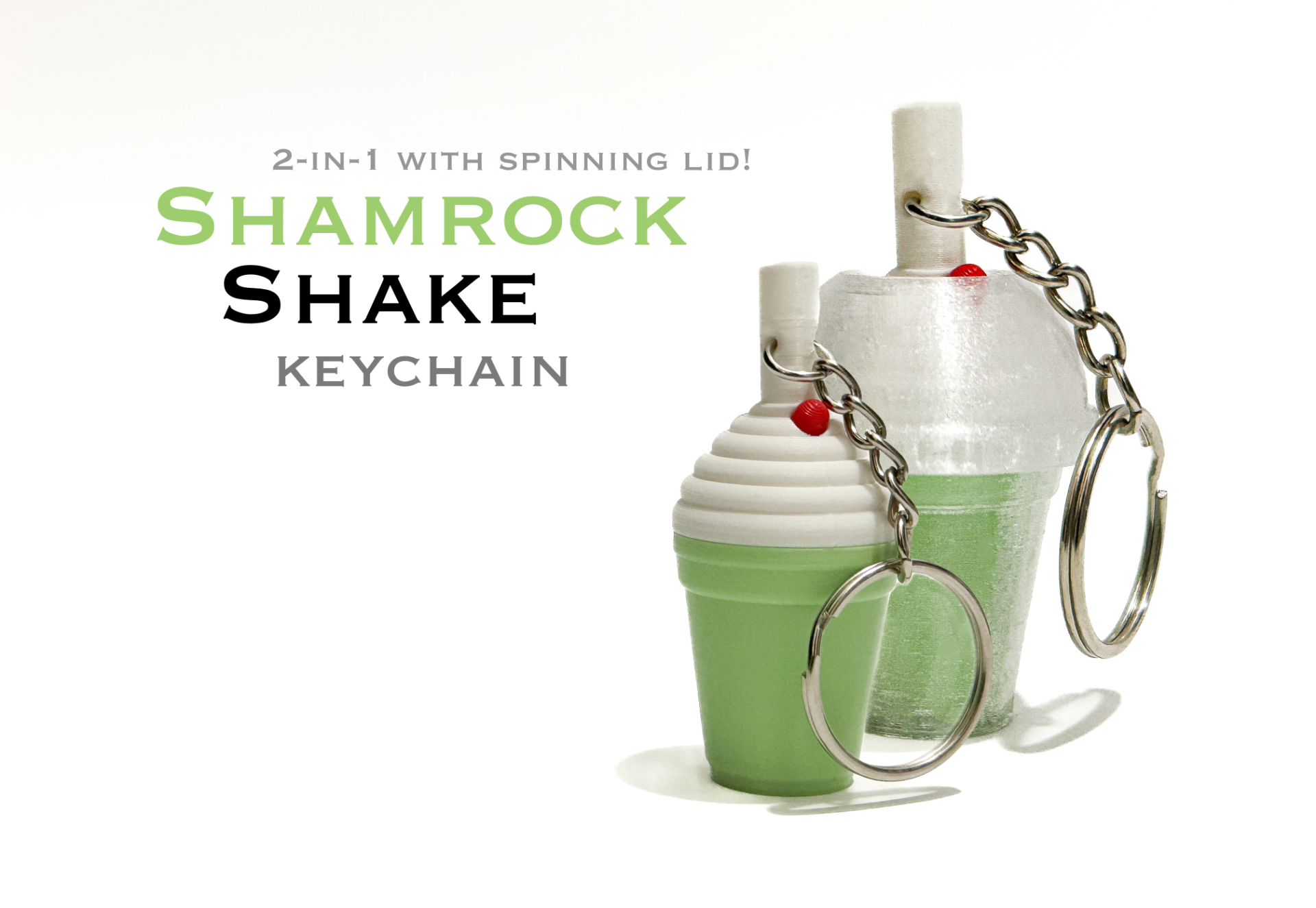 Shamrock Shake Keychain 2-in-1