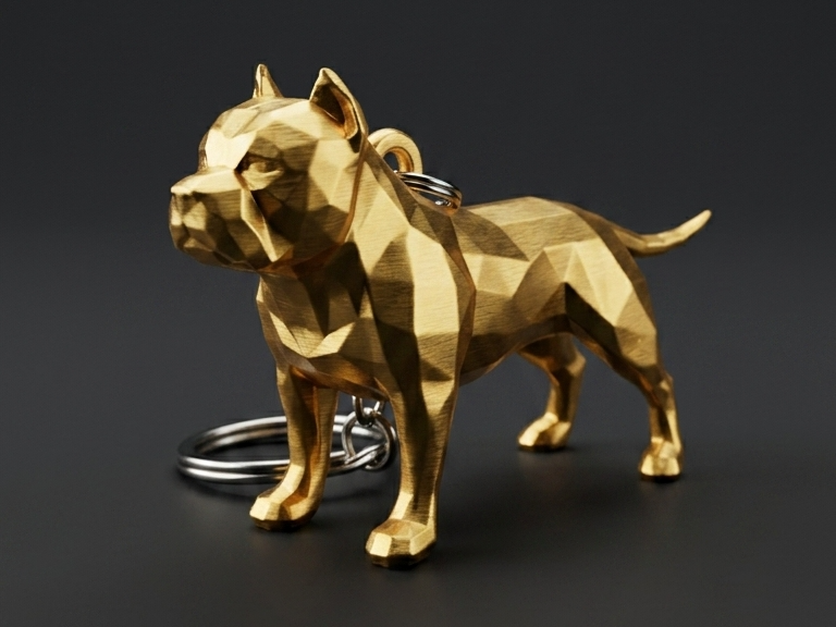Chaveiro American Bully Low Poly