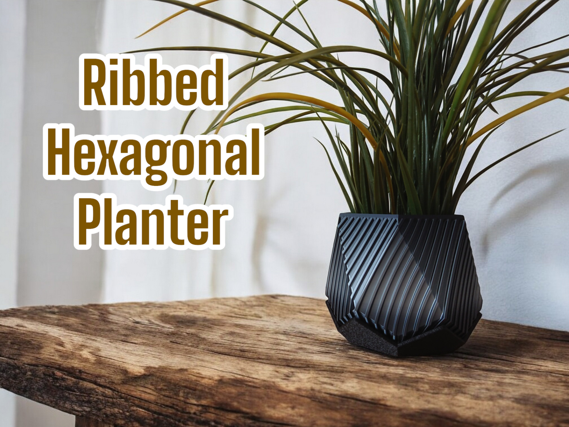 Ribbed Hexagonal Planter