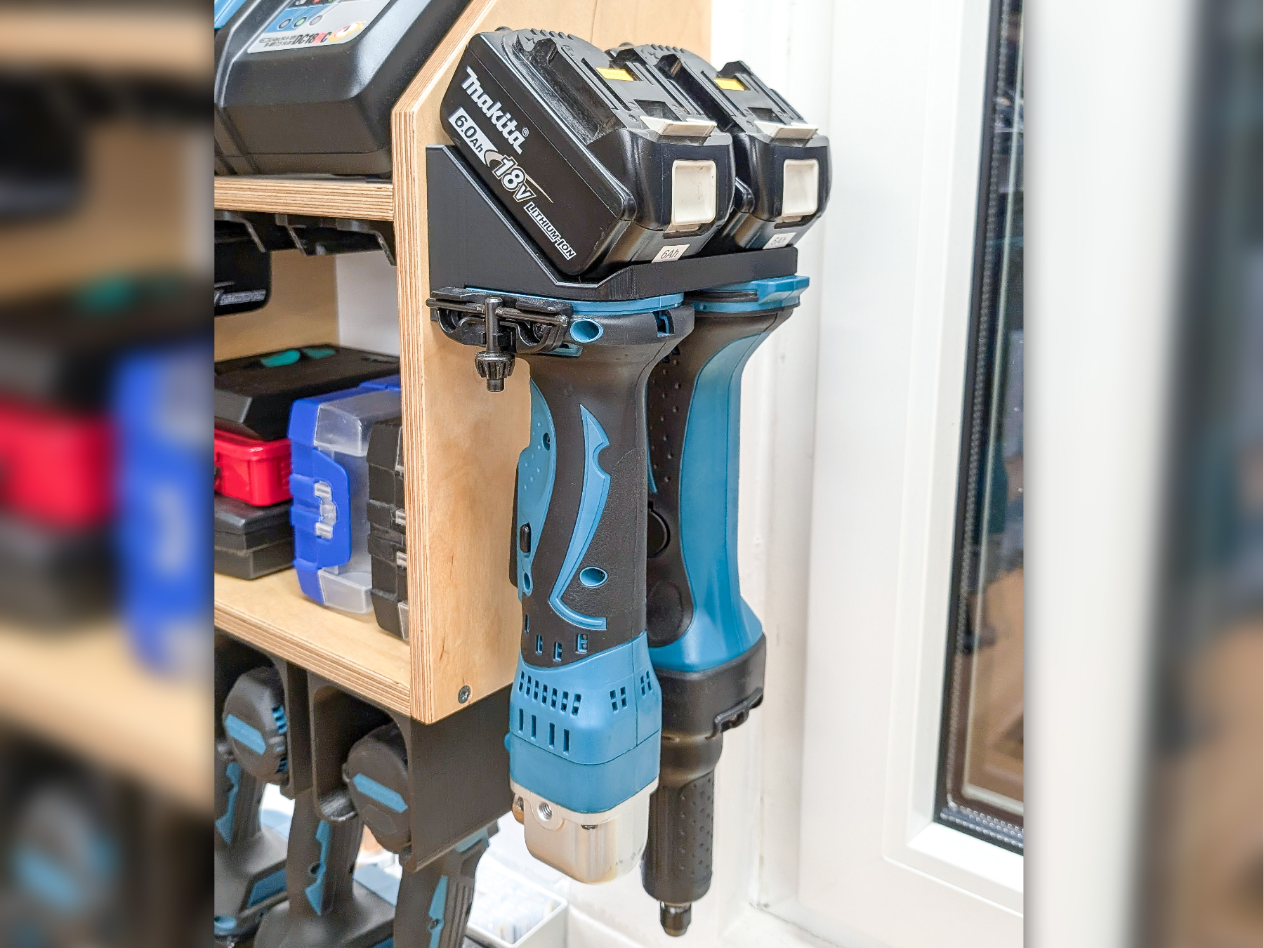 Dual Top-Down Holder for Makita 18V Power-Tools