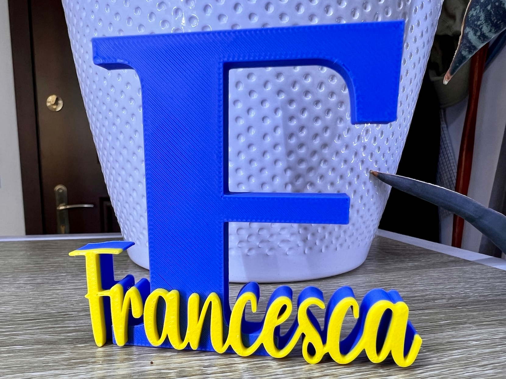 FRANCESCA name ornament initial nameplate