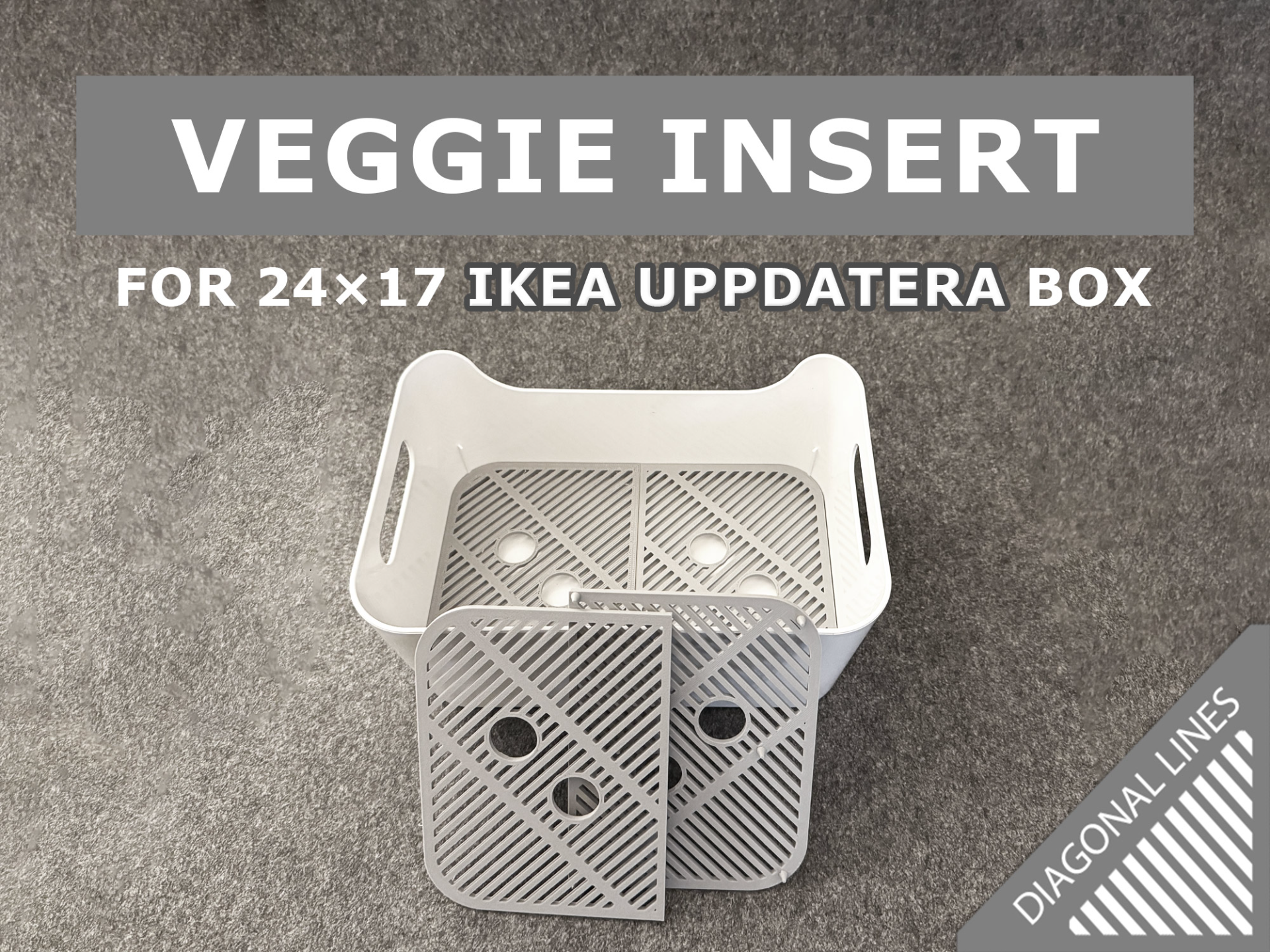 Veggie Insert for 24x17 glossy IKEA UPPDATERA Box